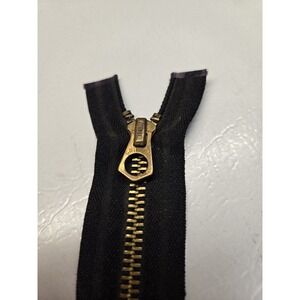 Vtg Scovill Gripper Brass Zipper 11.5" Black Separating Open End Made In USA